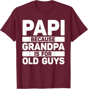 Papi Design For Grandpa From Grandkids Father's Day Papi T-Shirt - T-Shirt | Maroon