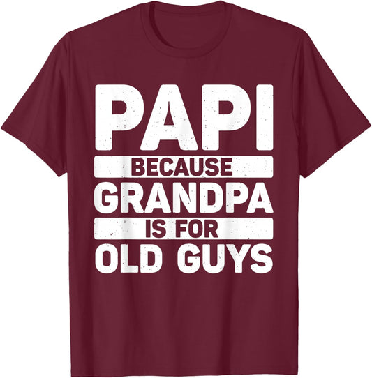 Papi Design For Grandpa From Grandkids Father's Day Papi T-Shirt - T-Shirt | Maroon