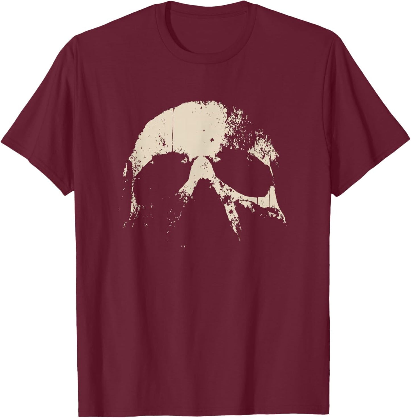 Skull Grunge Graphic Men T-Shirt - T-Shirt | Maroon