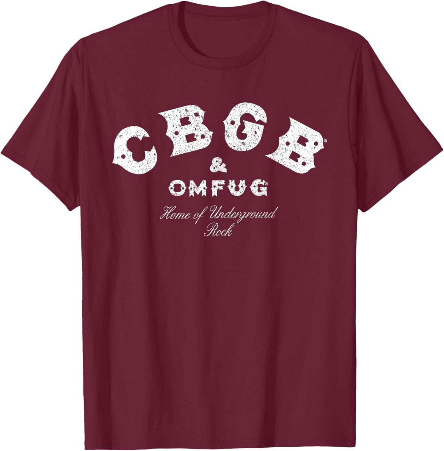 CBGB Classic Logo On Black T-Shirt - T-Shirt | Maroon