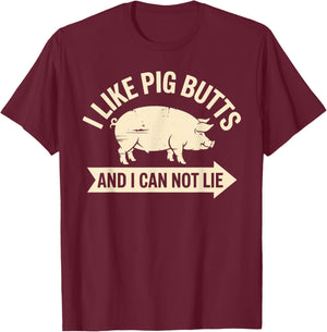 Funny Pig Design Women Kids Pig Pork Piglet Lover T-Shirt - T-Shirt | Maroon