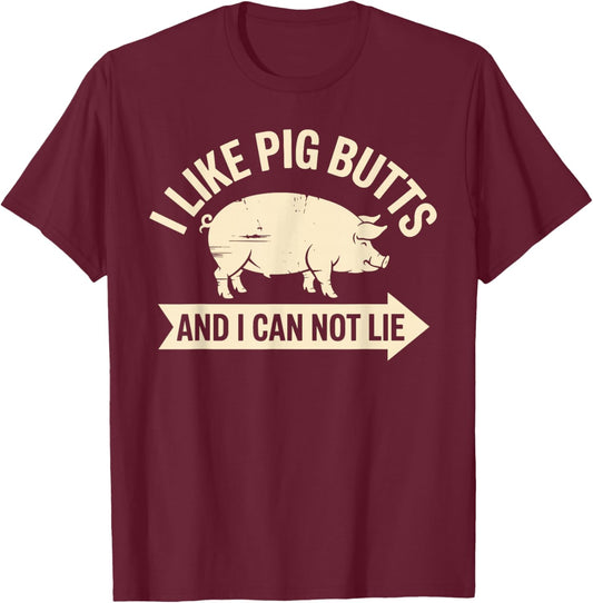 Funny Pig Design Women Kids Pig Pork Piglet Lover T-Shirt - T-Shirt | Maroon