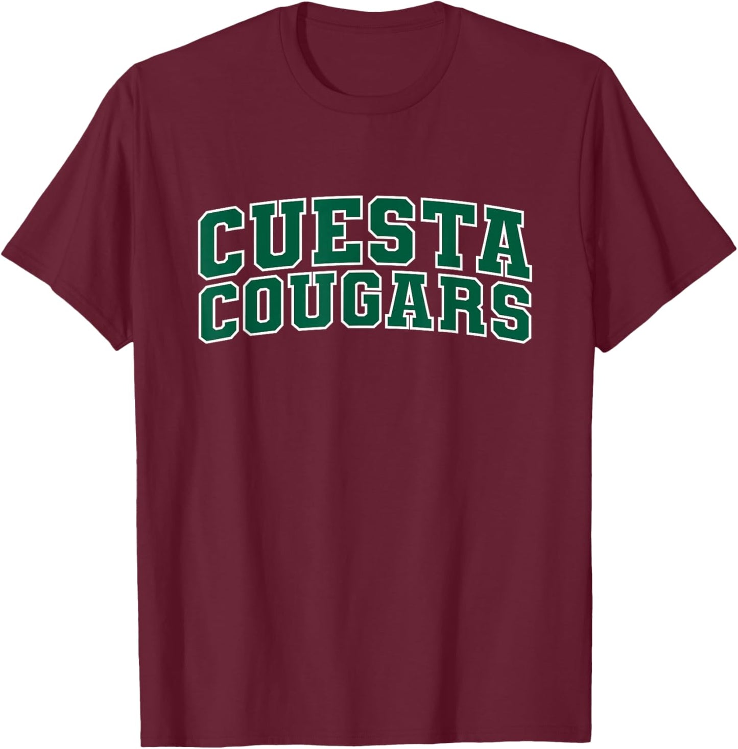 Cuesta College Cougars Apparel Sports Fan T-Shirt - T-Shirt | Maroon