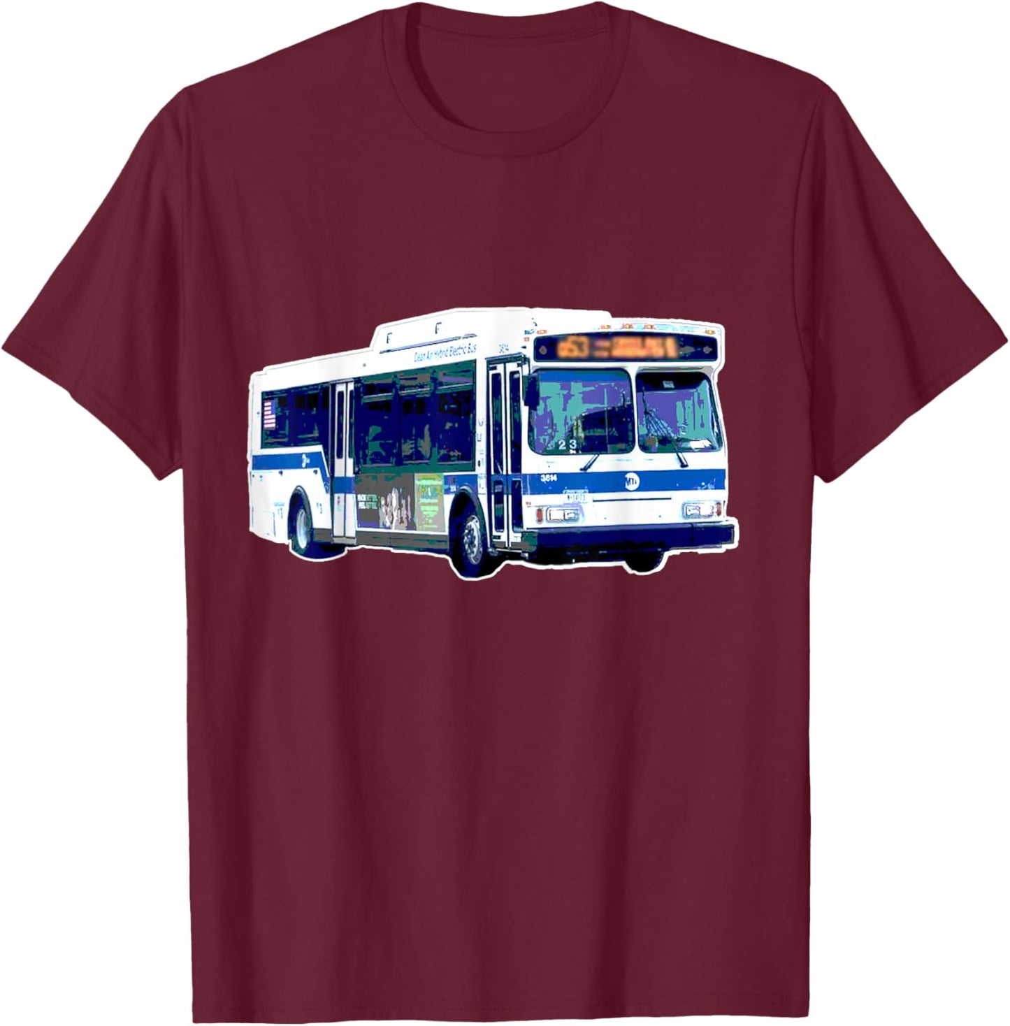 Empire State NY Co Funky Retro NYC MTA Bus Transit Driver New York City T-Shirt - T-Shirt | Maroon