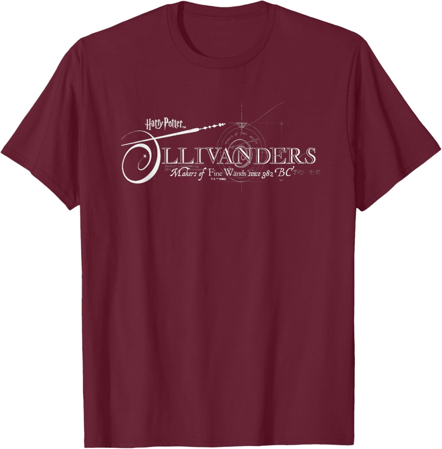 Harry Potter Ollivanders Wand Makers T-Shirt - T-Shirt | Maroon