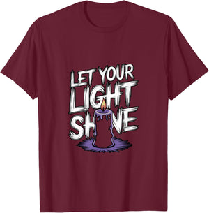 Let Your Light Shine Candle Christian Biblical Inspiration T-Shirt - T-Shirt | Maroon