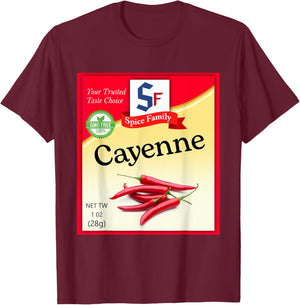 Pepper Cayenne Condiment Costume Holiday Spice Costumes T-Shirt - T-Shirt | Maroon