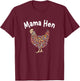 Mama Hen Flower Chicken Funny Farmer Hen Mother Day T-Shirt - T-Shirt | Maroon