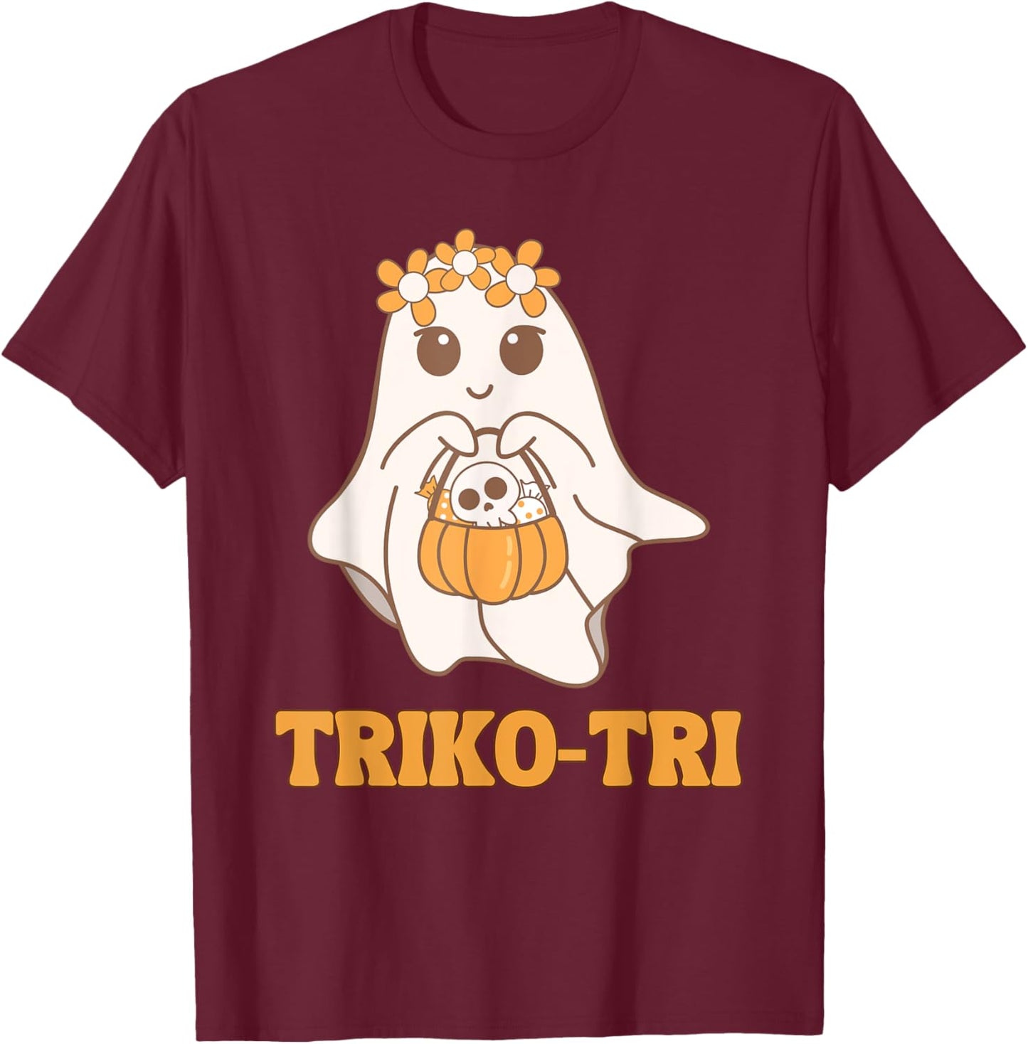 Triko Tri Funny Spanish Halloween Trick or Treat Humor T-Shirt - T-Shirt | Maroon