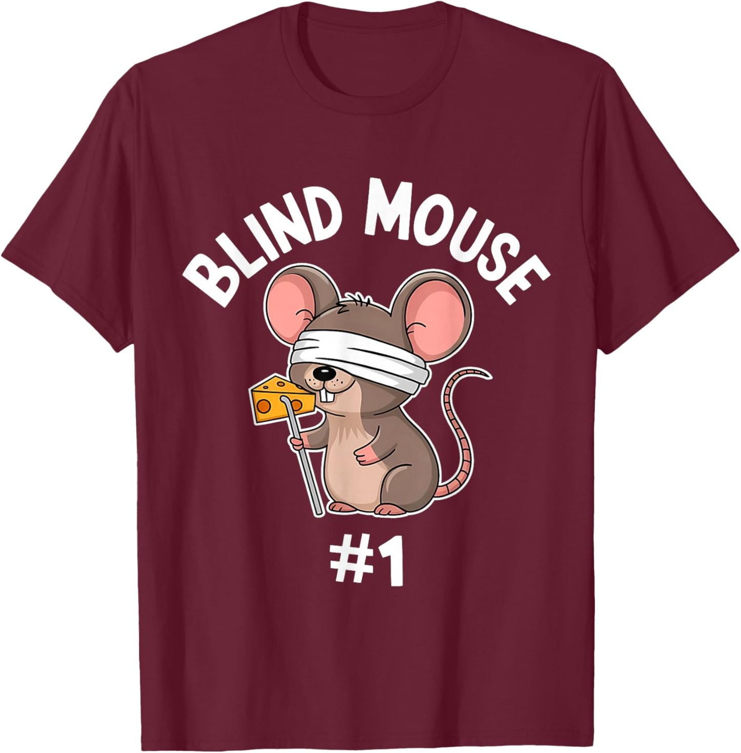 Three Blind Mice Costume Mouse #1 Matching Group T-Shirt - T-Shirt | Maroon