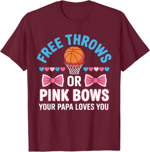 Gender Reveal Dad Baby Shower Party Basketball Daddy to Be T-Shirt - T-Shirt | Maroon