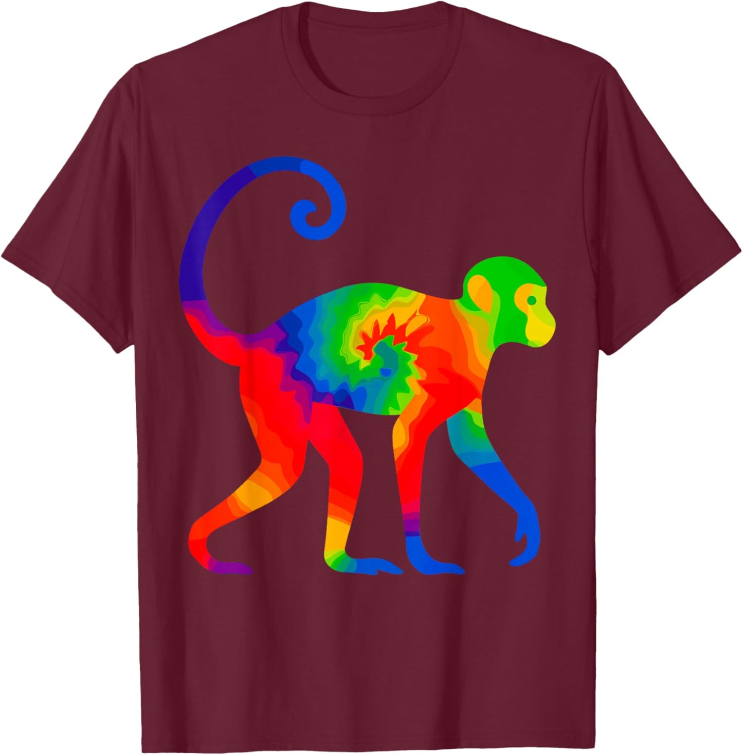 Tie-Dye Monkey T-Shirt - T-Shirt | Maroon