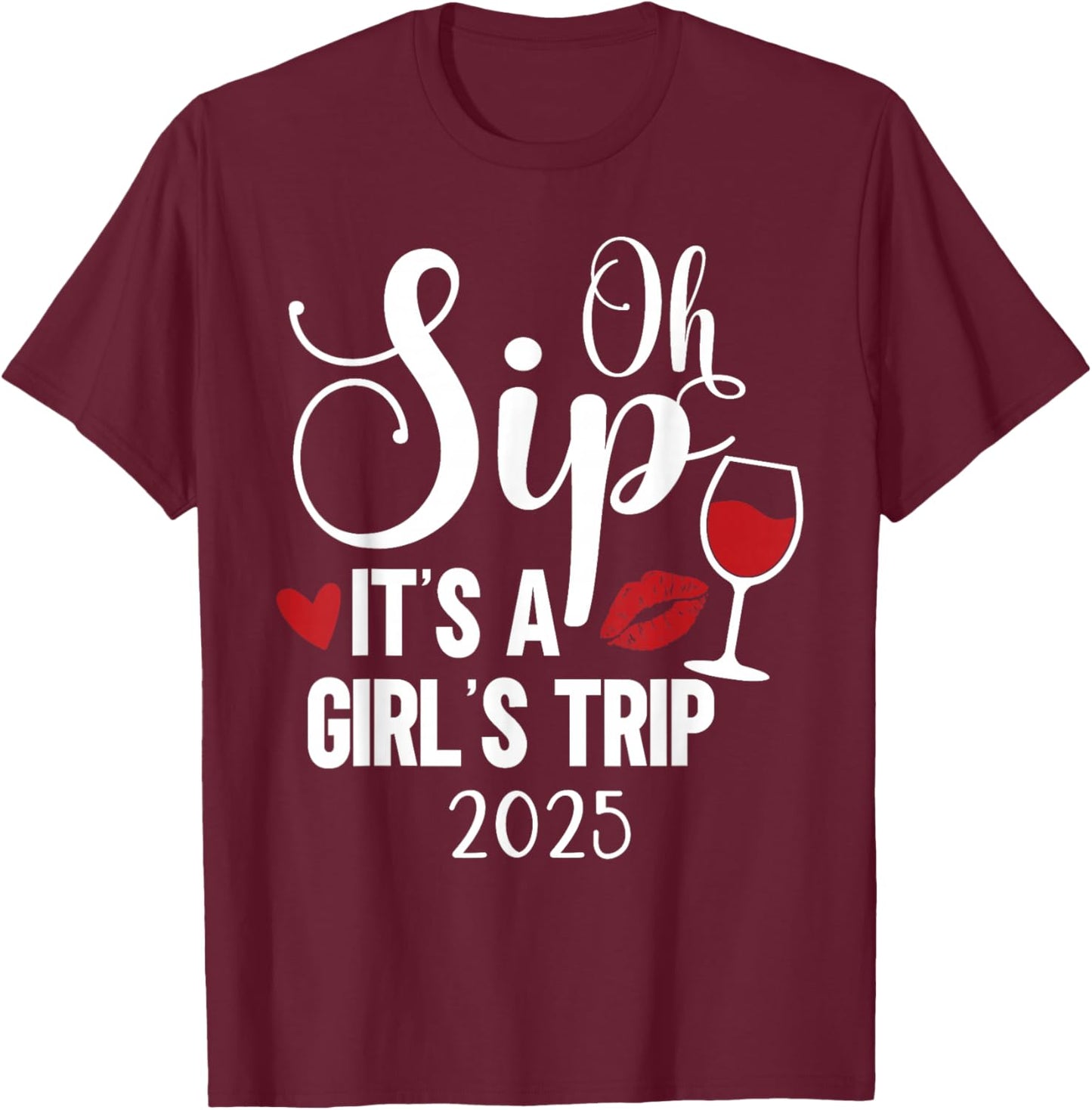 Girls Trip 2025 Weekend Vacation Matching Group T-Shirt - T-Shirt | Maroon