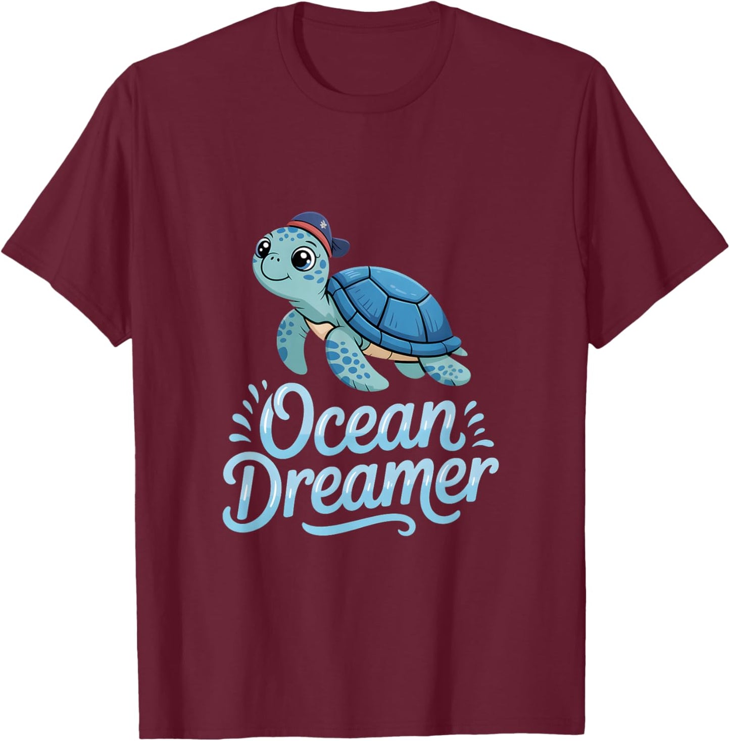 Schildkröte Ocean Dreamer Motiv Maritim T-Shirt - T-Shirt | Maroon