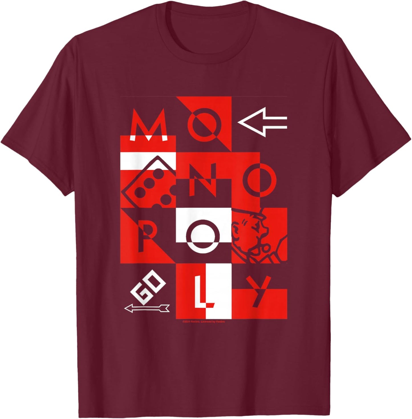 Monopoly Classic Grid T-Shirt - T-Shirt | Maroon