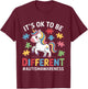 Kids It's OK To Be Different Autism Awareness Toddlers Girls T-Shirt - T-Shirt | Maroon