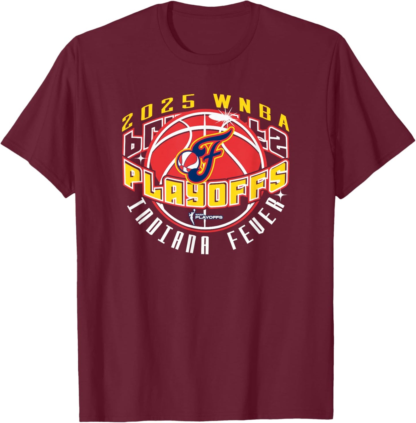 WNBA Official Indiana Fever 2025 Playoffs Award Tour T-Shirt - T-Shirt | Maroon