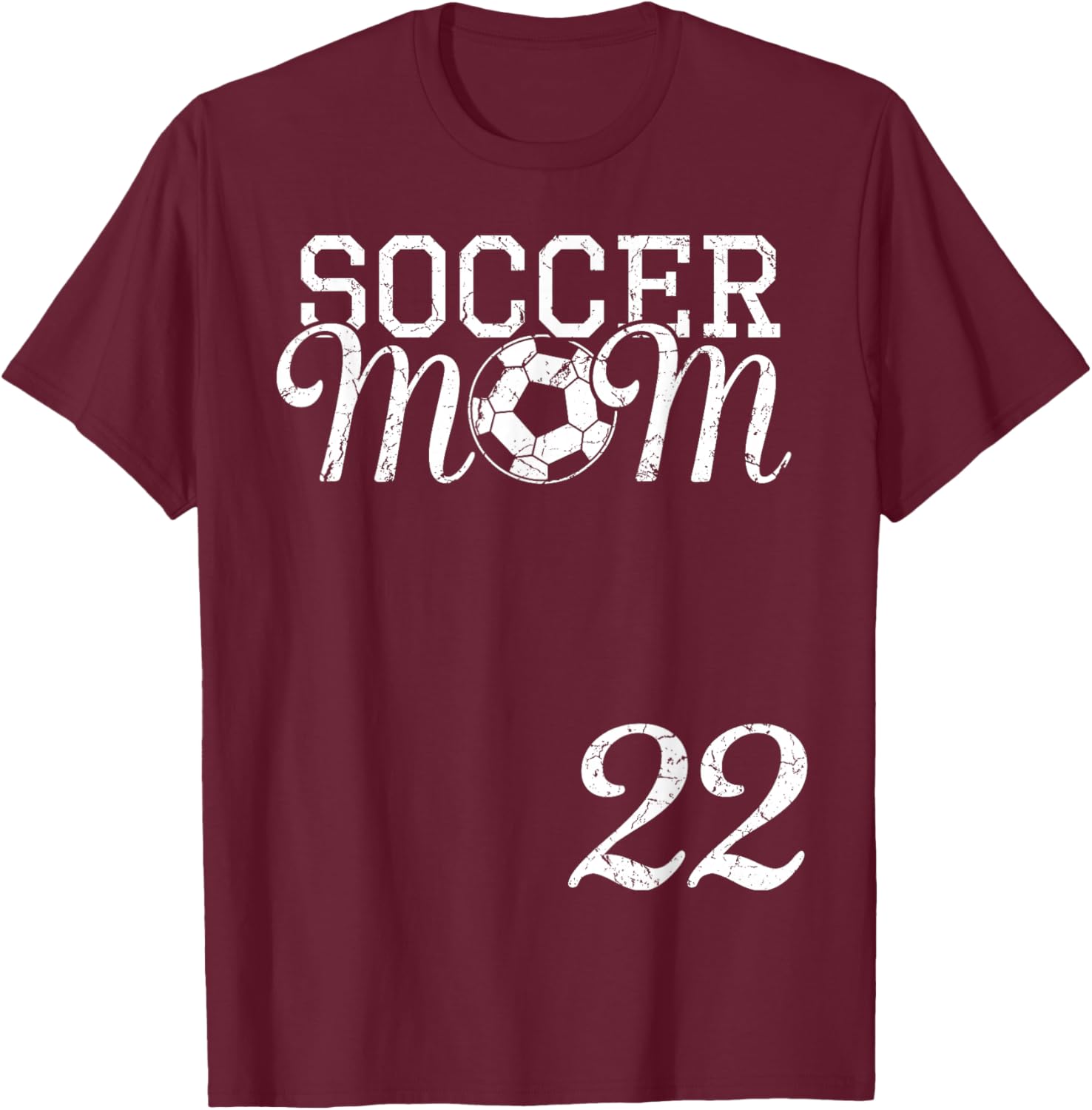 Soccer Mom Jersey Number 22 Favorite Player #22 Team T-Shirt - T-Shirt | Maroon