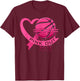Pink Out Breast Cancer Pink Ribbon Heart & Basketball Ball T-Shirt - T-Shirt | Maroon
