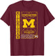 Michigan Wolverines Basketball Vintage Court Navy T-Shirt - T-Shirt | Maroon