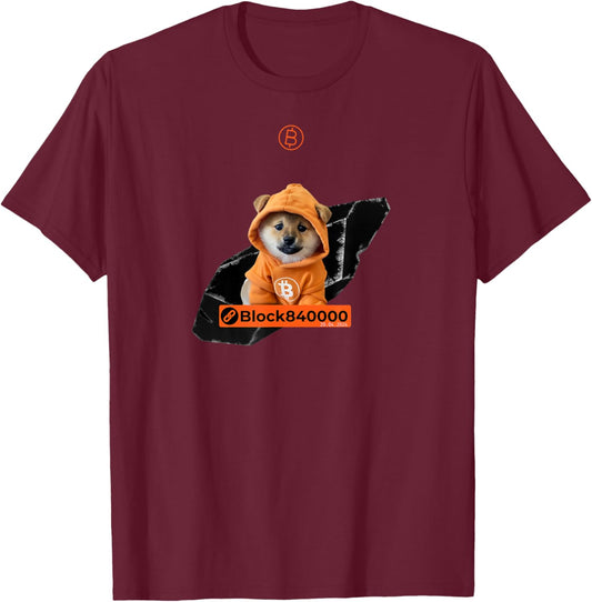 Bitcoin Runes - DOG GO TO THE MOON - #DOG T-Shirt - T-Shirt | Maroon