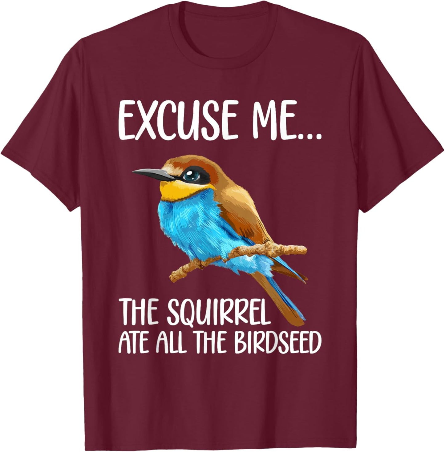 Bird Art Women Kid Bird Watching Birding Birdwatcher T-Shirt - T-Shirt | Maroon