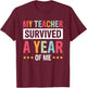 My Teacher Survived A Year Of Me Women Kids T-Shirt - T-Shirt | Maroon