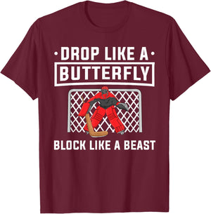 Funny Hockey Goalie Design Women Ice Hockey Lovers T-Shirt - T-Shirt | Maroon