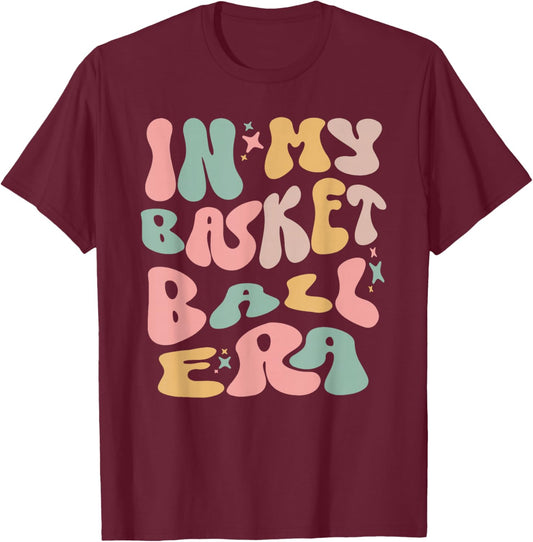 Retro Groovy In My Basketball Era Men Women T-Shirt - T-Shirt | Maroon