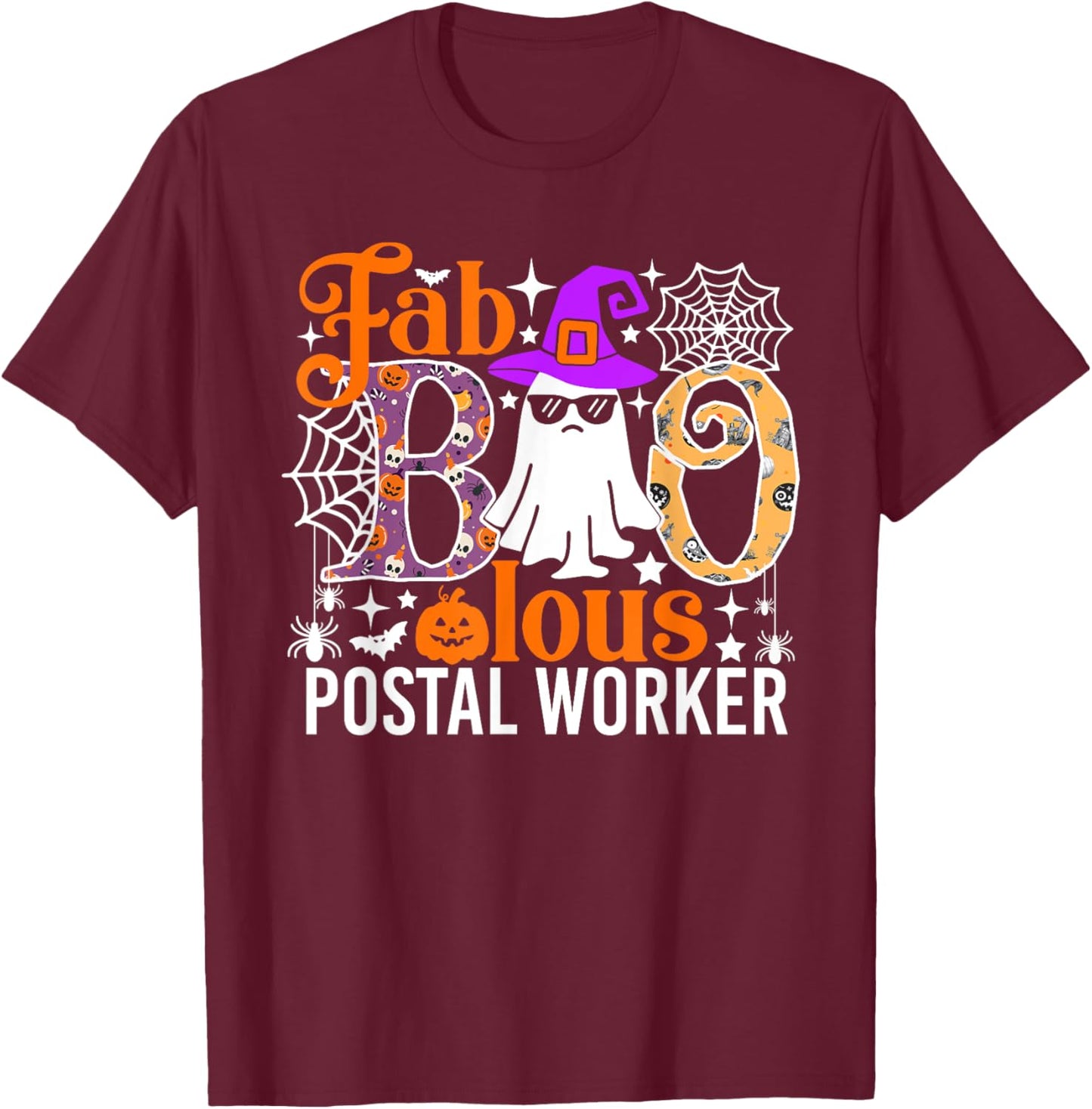 Fab Boo Lous Postal Worker Funny Halloween Costume T-Shirt - T-Shirt | Maroon