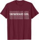 Snowboarding Girl Layered Text Daughter Youth Kids T-Shirt - T-Shirt | Maroon