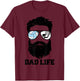 Volleyball Hockey Dad Messy Hair Beard Volleyball Hockey Dad T-Shirt - T-Shirt | Maroon