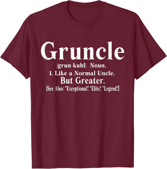 Gruncle Definition - Best Great Uncle Ever Kids Boys T-Shirt - T-Shirt | Maroon