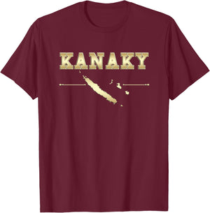 Kanaky Nouvelle-Calédonie Carte Or Homme Femme et Enfant Haut de Gamme T-Shirt - T-Shirt | Maroon