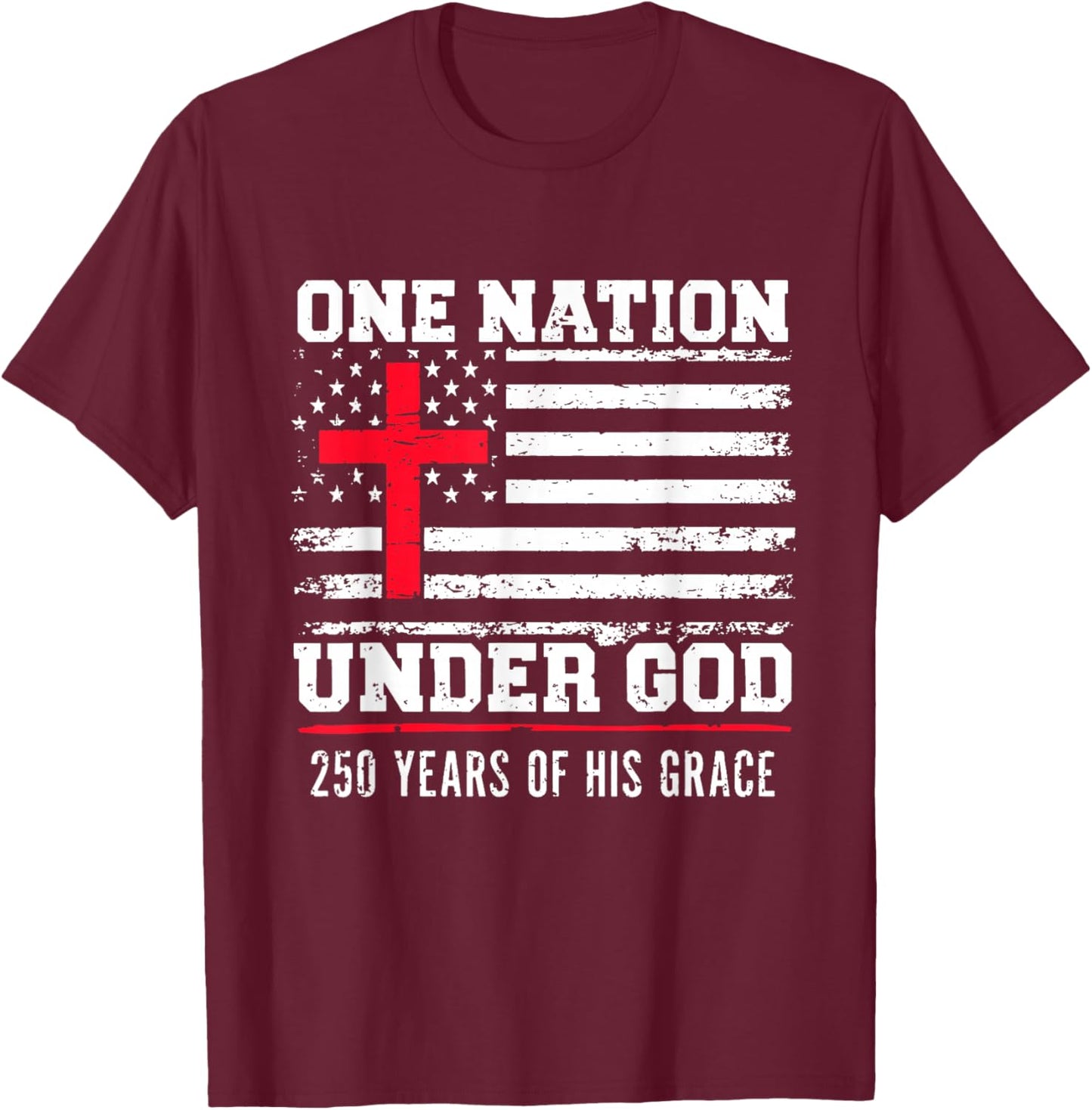 One Nation Under God T-Shirt - T-Shirt | Maroon