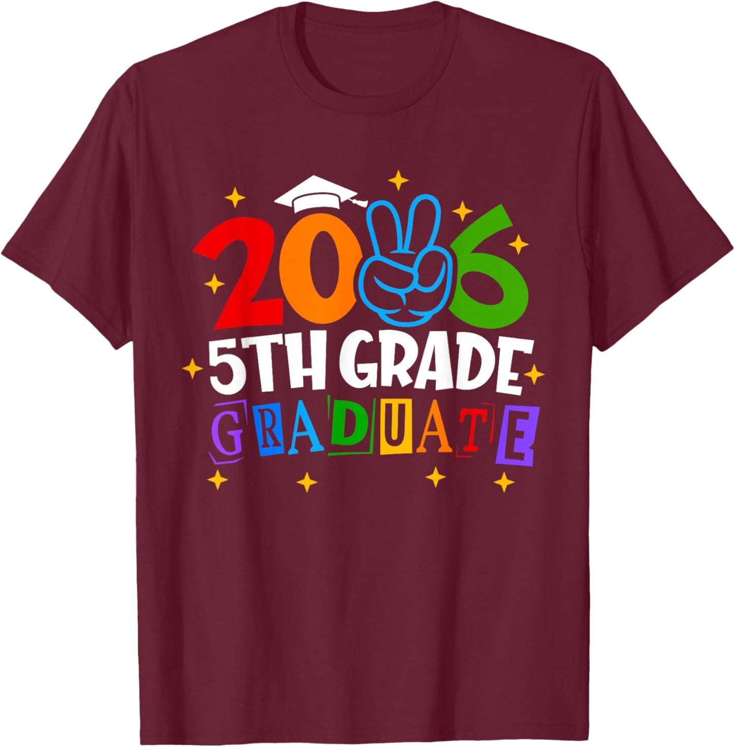 5th Fifth Grade Graduate 2026 Graduation Class of 2026 Kids T-Shirt - T-Shirt | Maroon