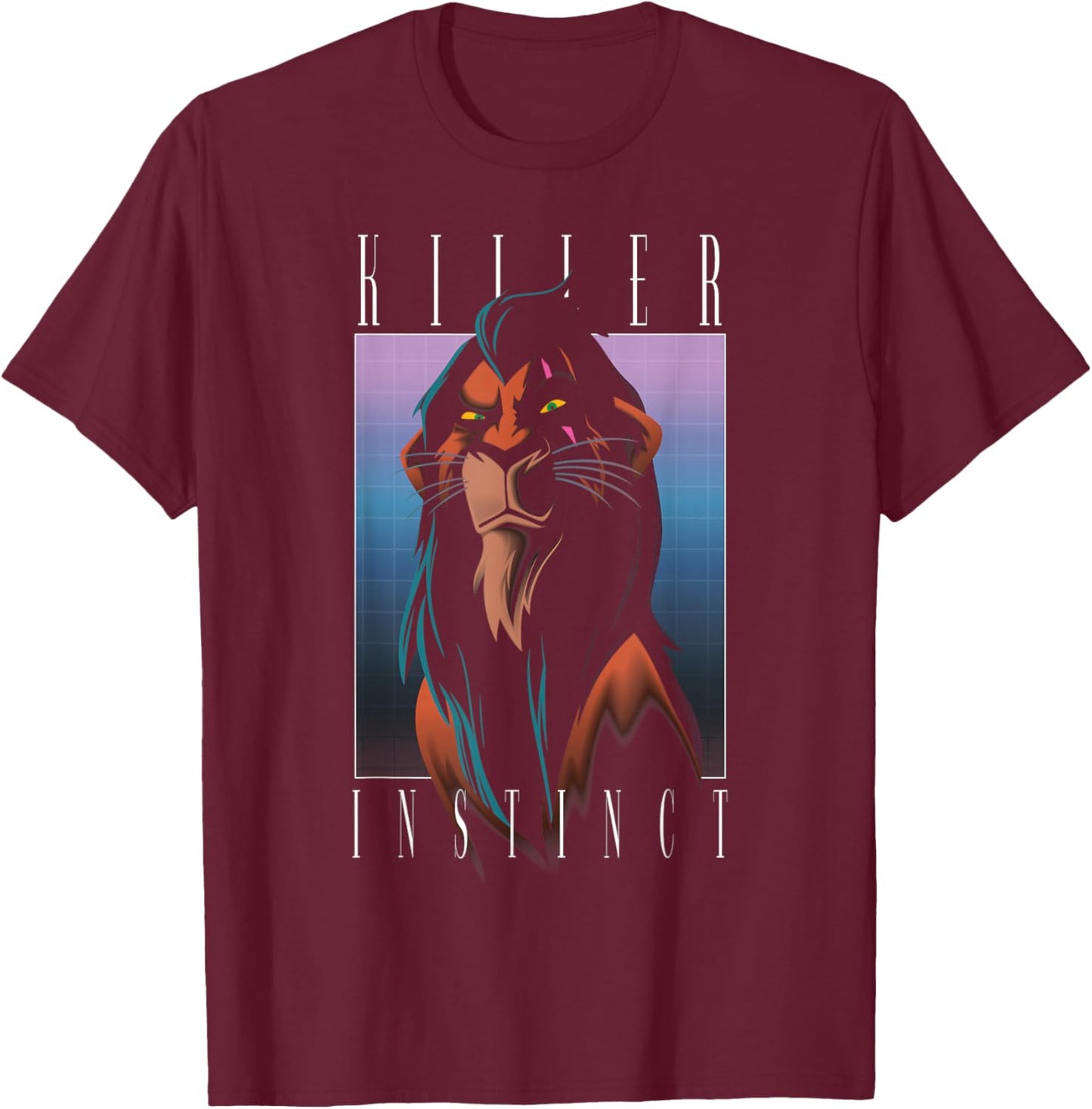 Disney Villains Killer Instinct Scar Retro Distressed Poster T-Shirt - T-Shirt | Maroon