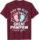 Pink or Blue Great Pawpaw Footprints Gender Reveal T-Shirt - T-Shirt | Maroon