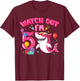 Watch Out I'm 5 Shark Sea Animal 5th Birthday Party Girls T-Shirt - T-Shirt | Maroon