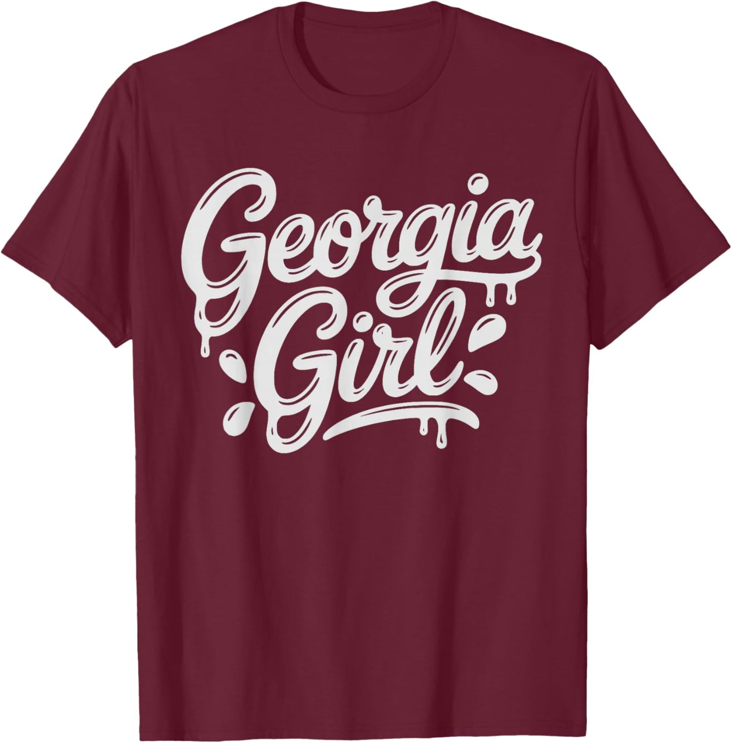 Georgia Girl State Grunge Local GA Girls T-Shirt - T-Shirt | Maroon