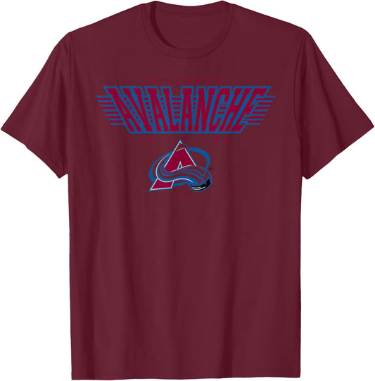 Colorado Avalanche Laser White Officially Licensed T-Shirt - T-Shirt | Maroon