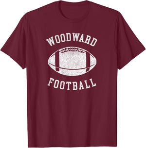 Woodward Football Distressed Vintage 80's Throwback Classic T-Shirt - T-Shirt | Maroon