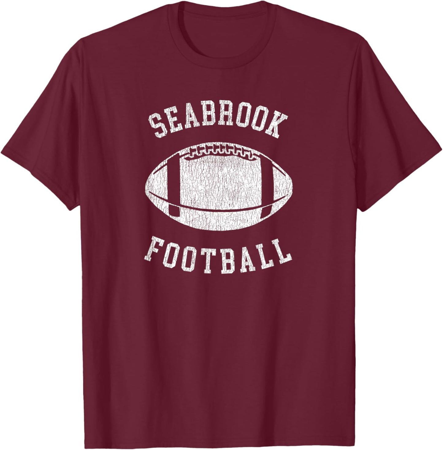 Seabrook Football Distressed Vintage 80's Throwback Classic T-Shirt - T-Shirt | Maroon