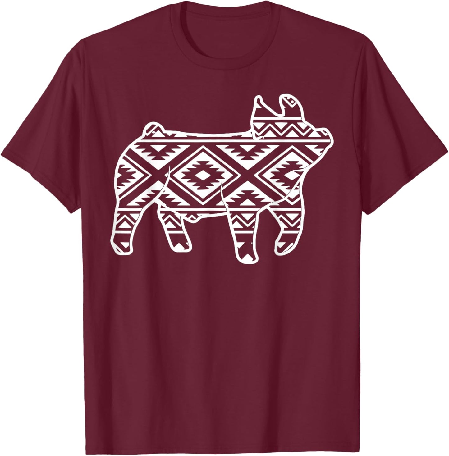 Aztec Show Pig Livestock Pig Breeder Stock Show Mom Pig T-Shirt - T-Shirt | Maroon