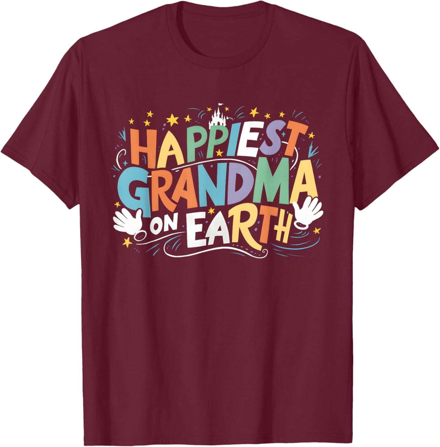 Happiest Grandma On Earth Family Trip Happiest Place T-Shirt - T-Shirt | Maroon