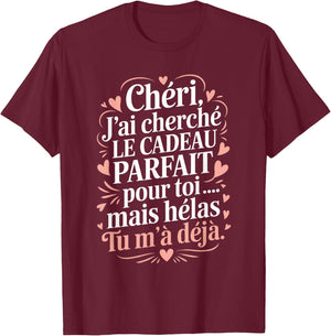 Darling Valentine's Day Gift Men's Original Couple Humour T-Shirt - T-Shirt | Maroon