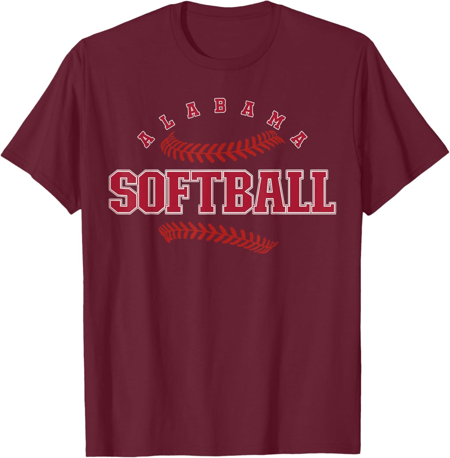 Alabama Softball Vintage Kids Team Retro Softball Fan T-Shirt - T-Shirt | Maroon