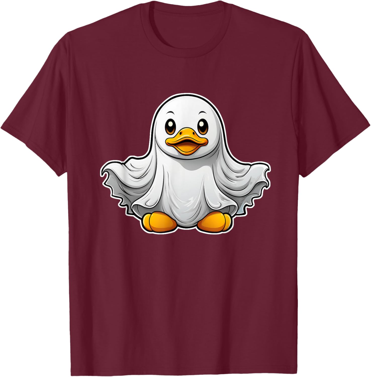 Spooky Ghost Rubber Duck, Halloween Rubber Duckie T-Shirt - T-Shirt | Maroon