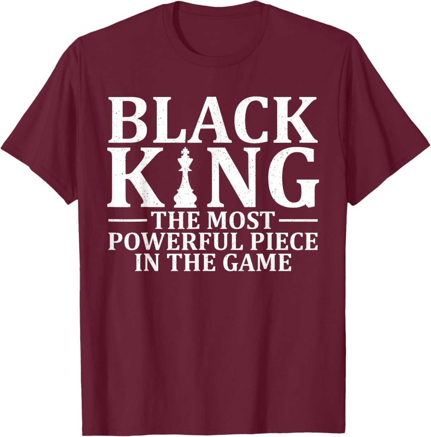 Best African King Design Dad Afrocentric Chess Lover T-Shirt - T-Shirt | Maroon