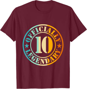 10. Geburtstag Junge Mädchen Legende Level 10 Jahre T-Shirt - T-Shirt | Maroon